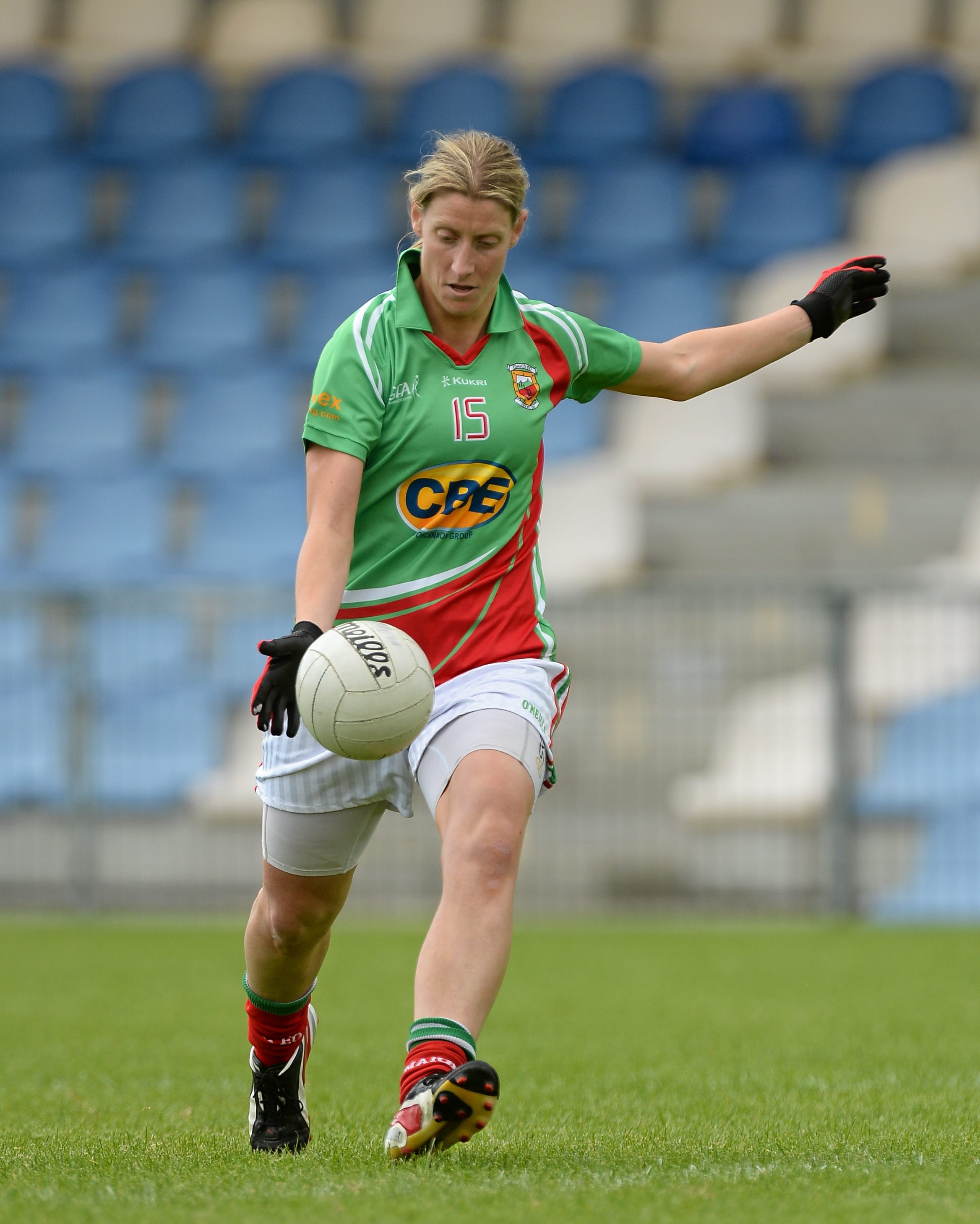 9 August 2014; Cora Staunton, Mayo. TG4 All-Ireland Ladies Football Senior Championship, Round 2 Qualifier, Mayo v Westmeath, Pearse Park, Longford. Picture credit: Oliver McVeigh / SPORTSFILE *** NO REPRODUCTION FEE ***