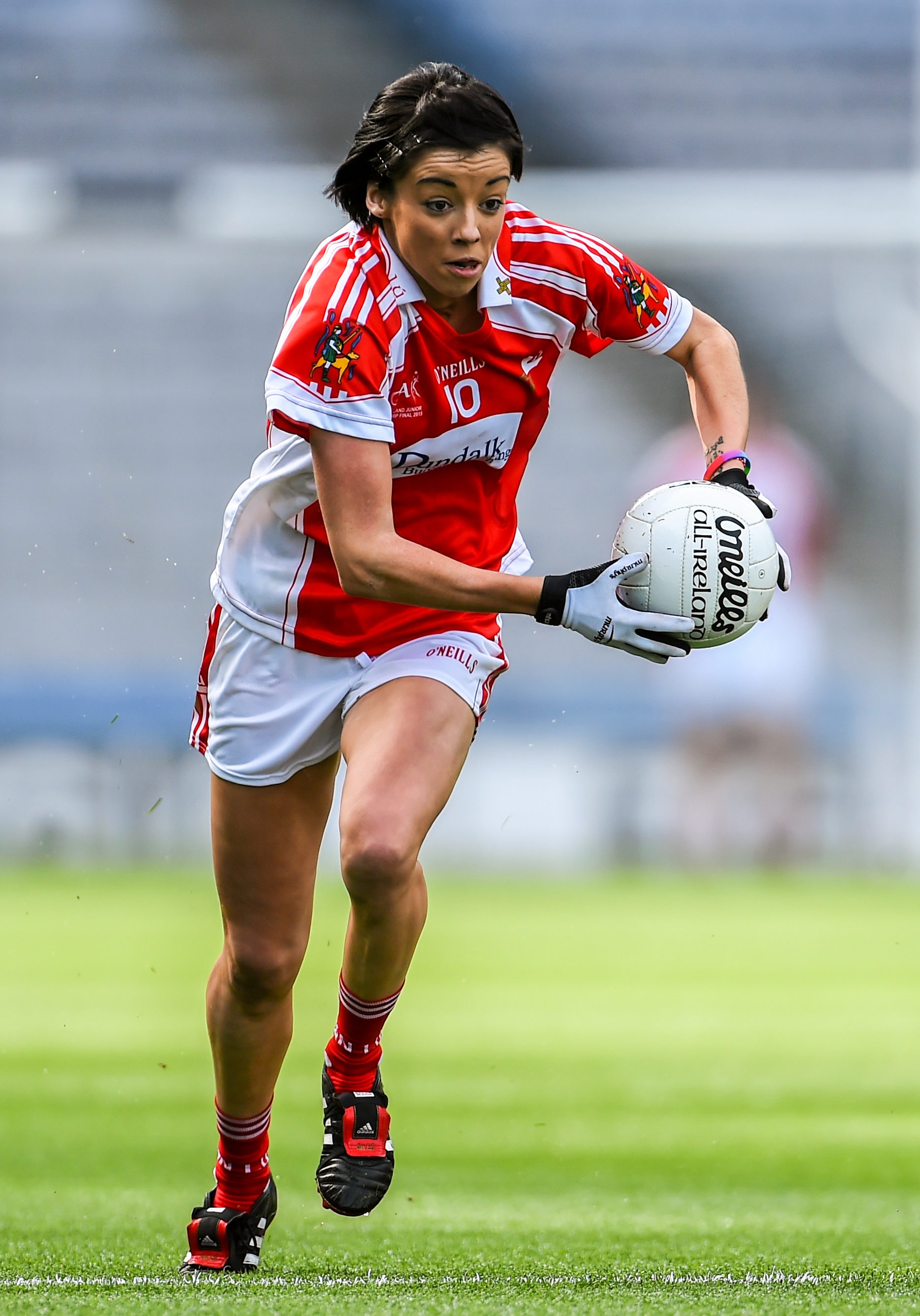 27 September 2015; Paula Murray, Louth. TG4 Ladies Football All-Ireland Junior Championship Final, Louth v Scotland, Croke Park, Dublin. Picture credit: Ramsey Cardy / SPORTSFILE *** NO REPRODUCTION FEE ***