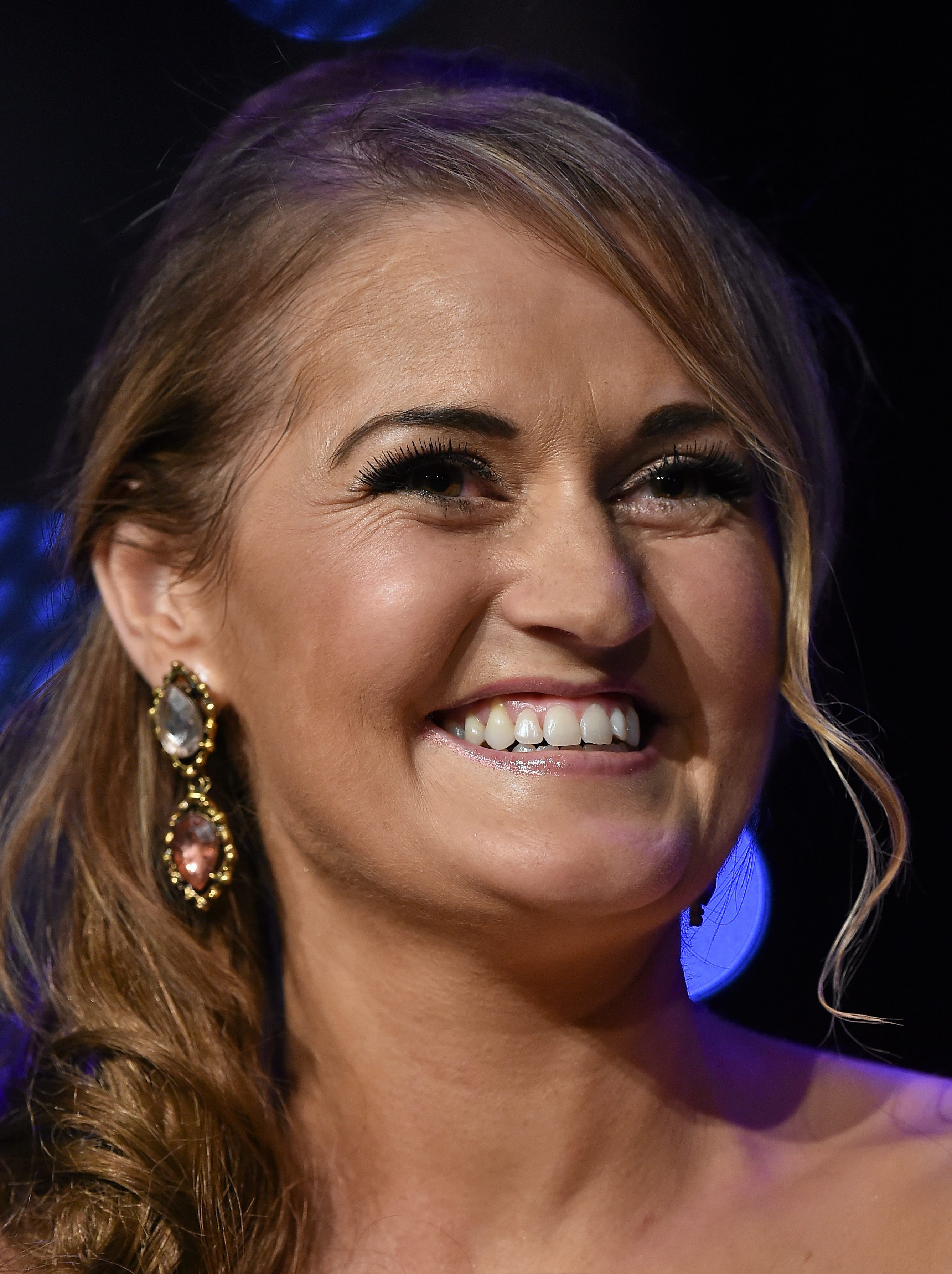 8 November 2014; Special guest Clare Clarke during the TG4 Ladies Football All-Star Awards. TG4 Ladies Football All-Star Awards 2014, Citywest Hotel, Saggart, Co. Dublin. Picture credit: Brendan Moran / SPORTSFILE *** NO REPRODUCTION FEE ***