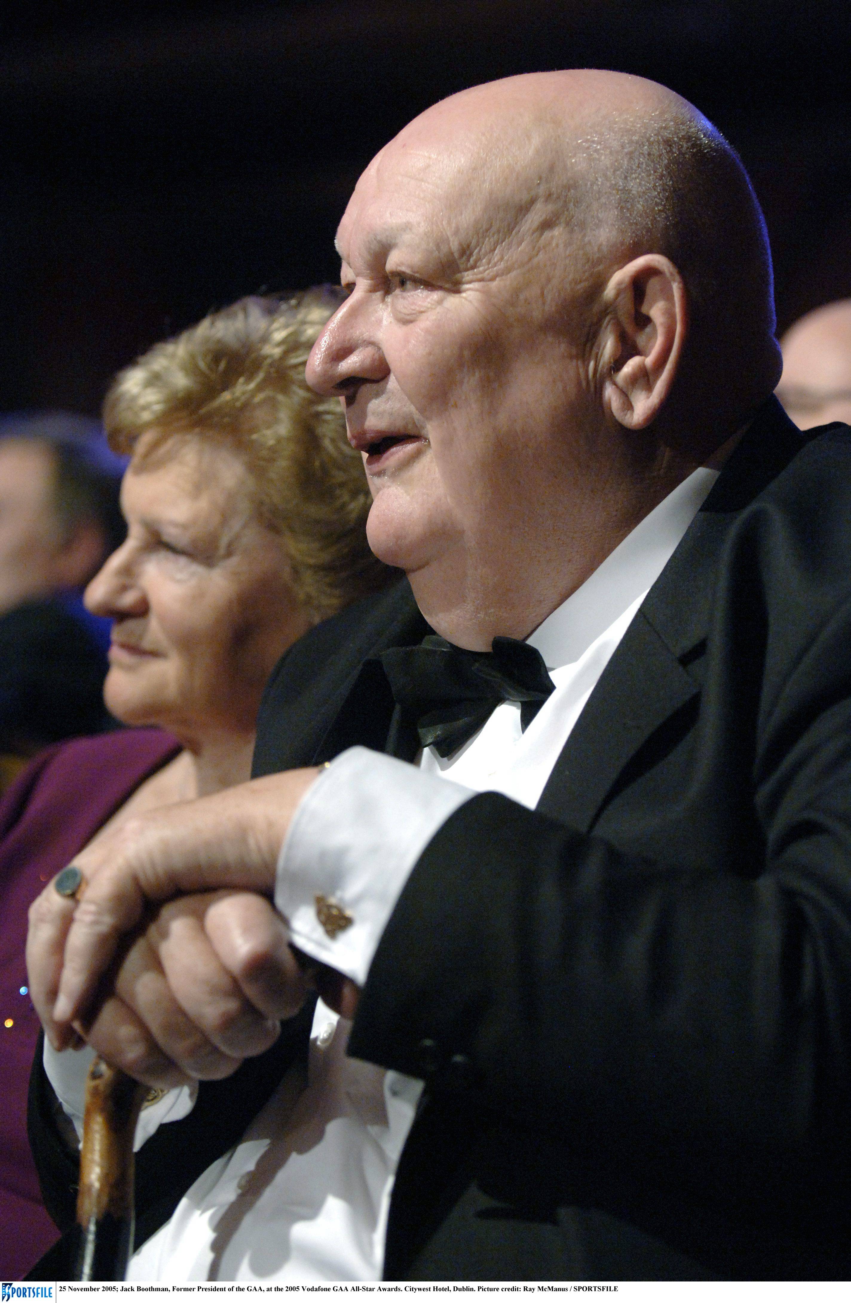 25 November 2005; Jack Boothman, Former President of the GAA, at the 2005 Vodafone GAA All-Star Awards. Citywest Hotel, Dublin. Picture credit: Ray McManus / SPORTSFILE