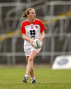 26 July 2014; Cathy Donnelly, Tyrone. TG4 All-Ireland Ladies Football Senior Championship, Round 1 Qualifier, Kildare v Tyrone. Páirc Táilteann, Navan, Co. Meath. Picture credit: Paul Mohan / SPORTSFILE *** NO REPRODUCTION FEE ***