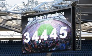 25 September 2016; A general view of the scoreboard displaying the attendance during the Ladies Football All-Ireland Senior Football Championship Final match between Cork v Dublin at Croke Park in Dublin.  Photo by Piaras Ó Mídheach/Sportsfile *** NO REPRODUCTION FEE ***